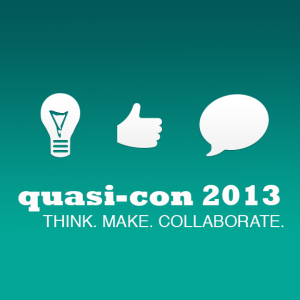Quasi-Con 2013 Logo Slogan: Think. Make. Collaborate